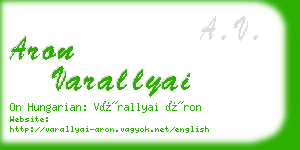 aron varallyai business card